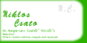 miklos csato business card